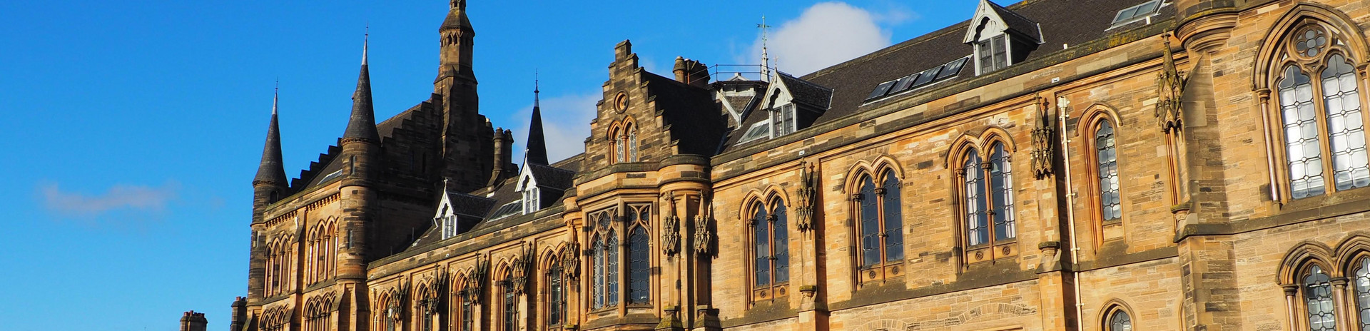 Detail of the university main building in the sun. 