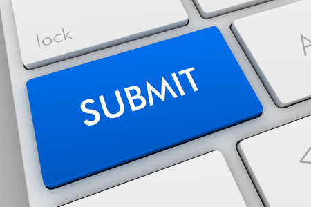 © frender / 123RF.com Computer keyboard showing Submit on a blue key.